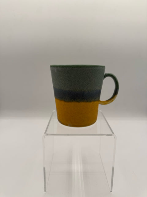 Three-toned Gold, Blue & Green Porcelain Mug
