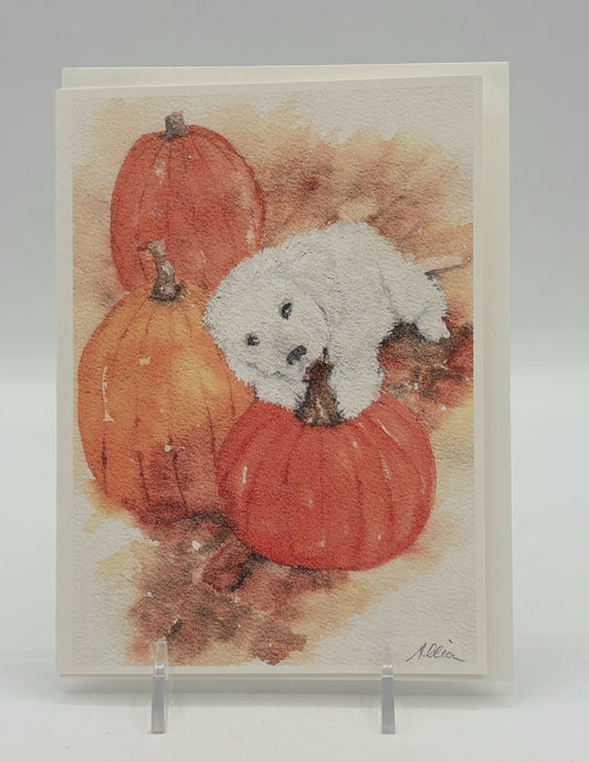 Pumpkins and Puppy Card