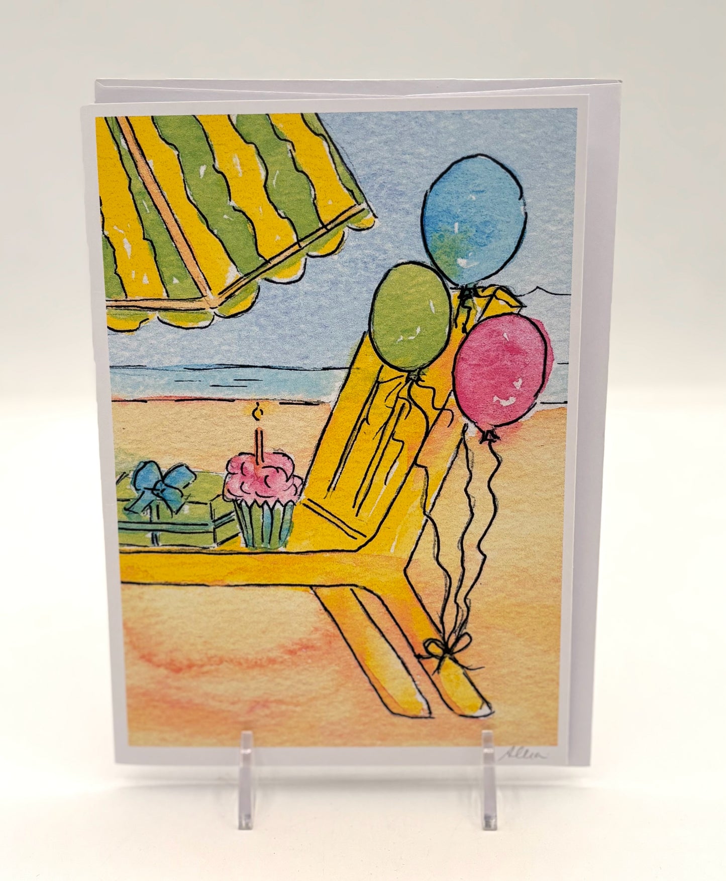 Beach Lounger Birthday Card