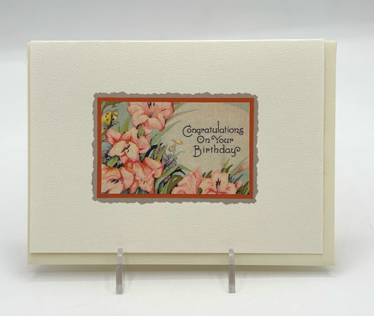 Peach Lillies Birthday Card
