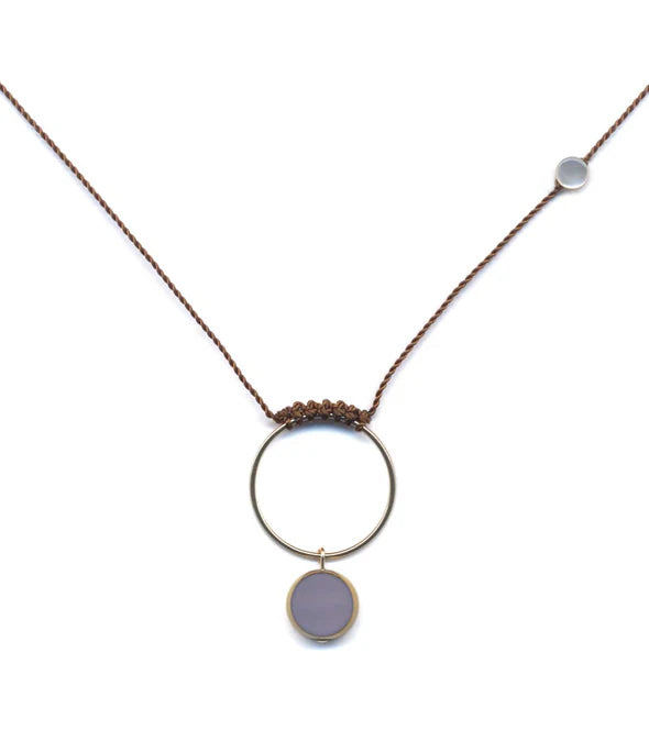 Intention - Roped Lavender Hoop Necklace