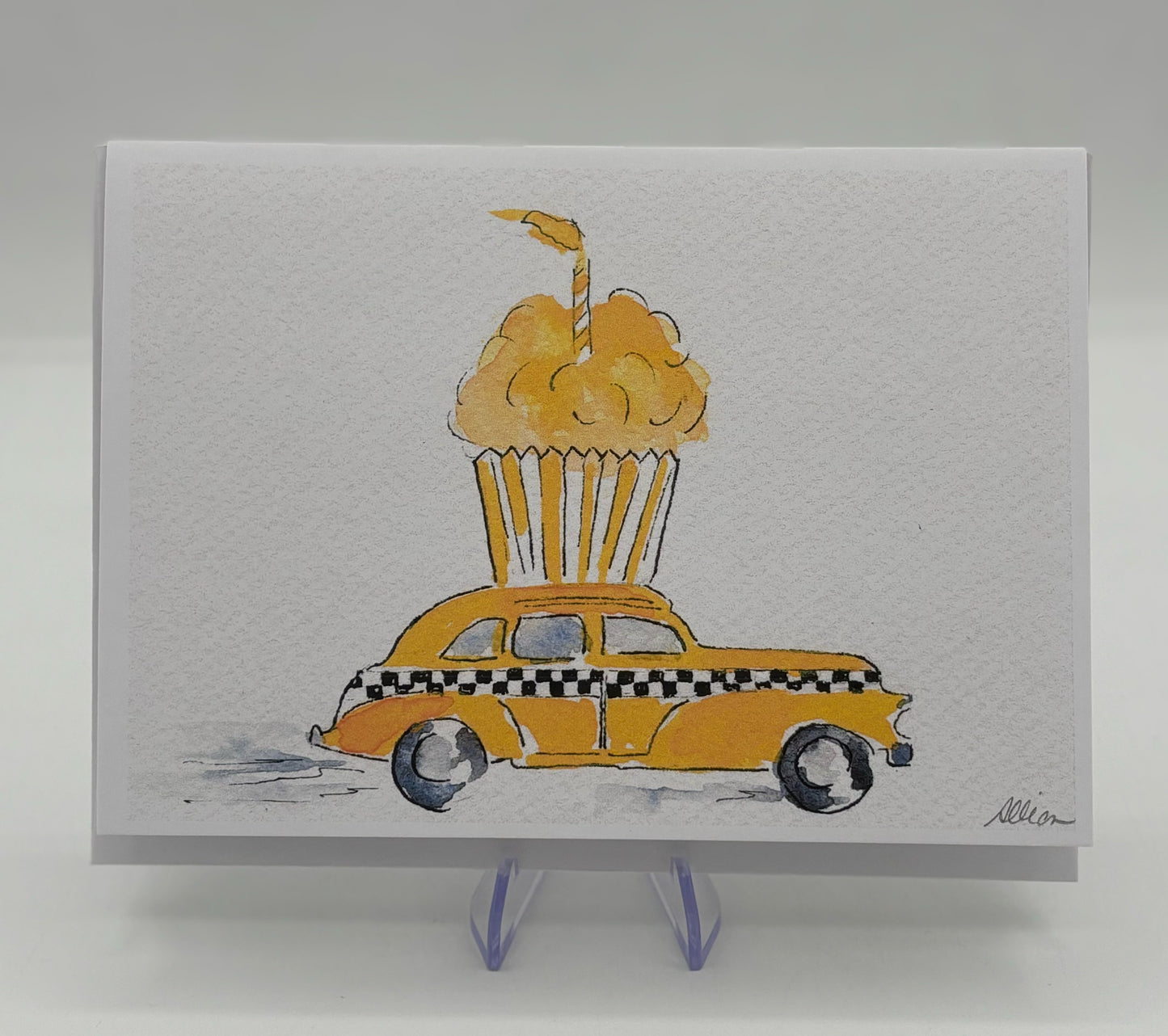 Cupcake Taxi Birthday Card