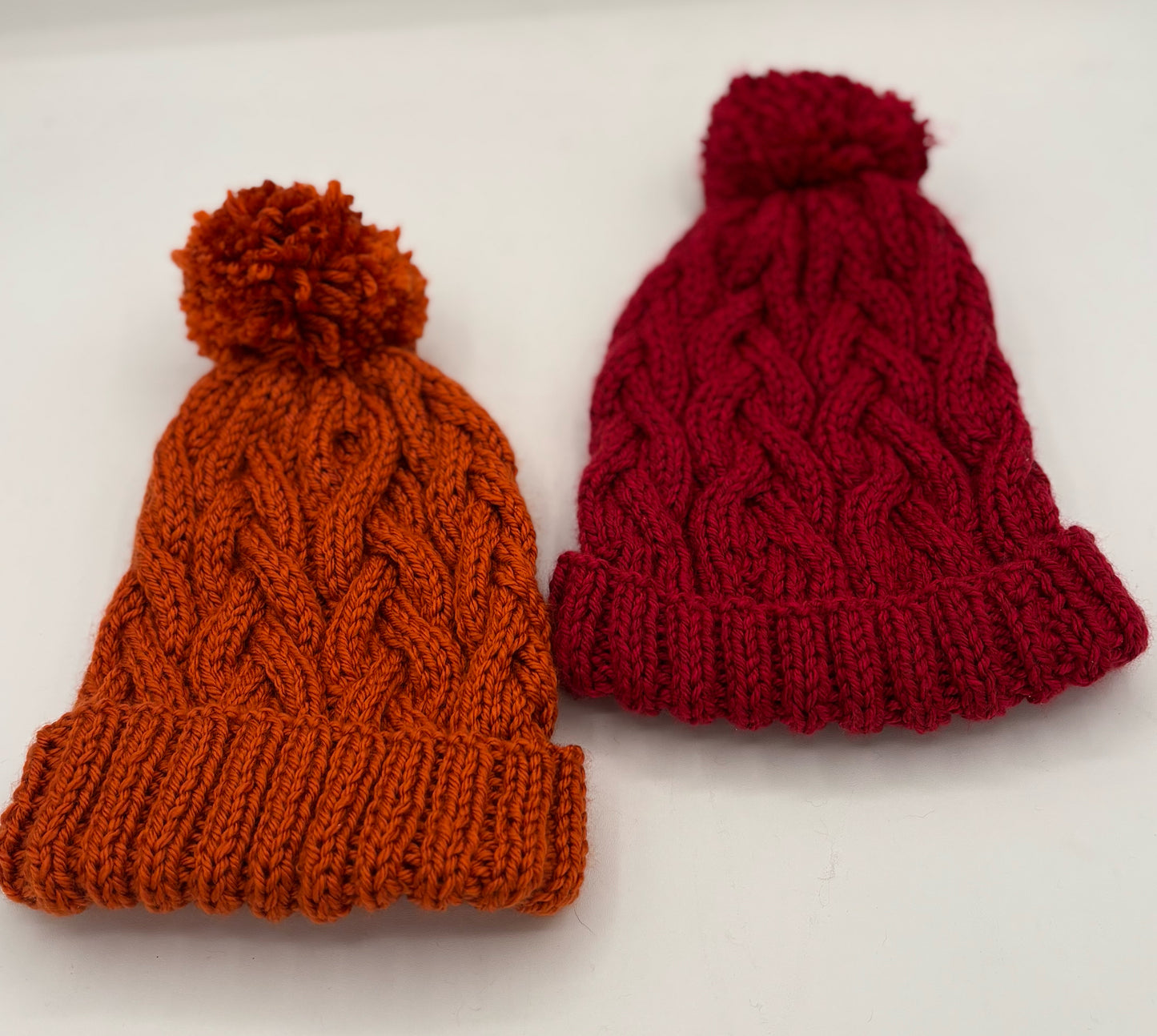6-12 M Acrylic Cable Knit Hat with Pom Pom