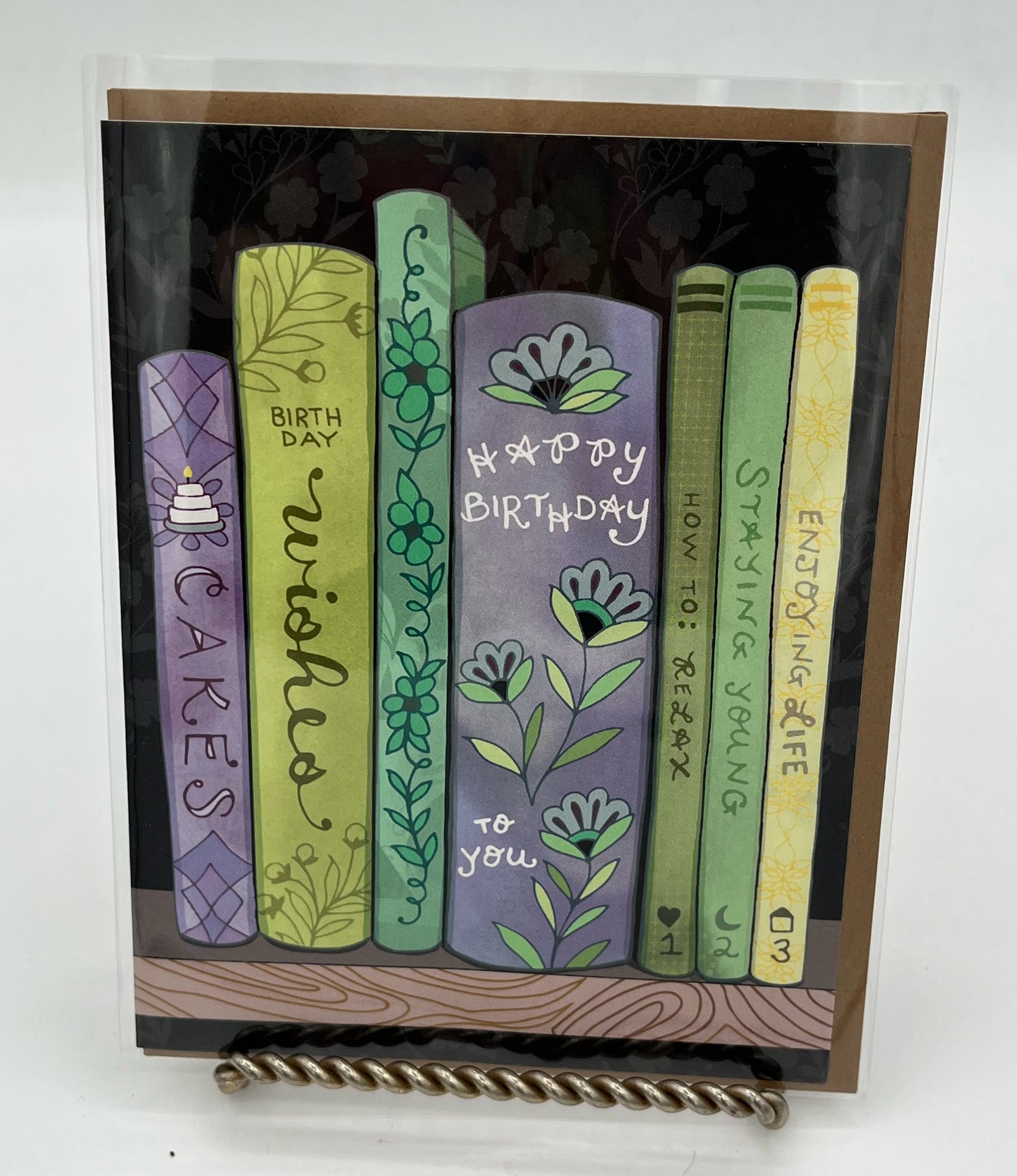 Bookshelf Birthday card