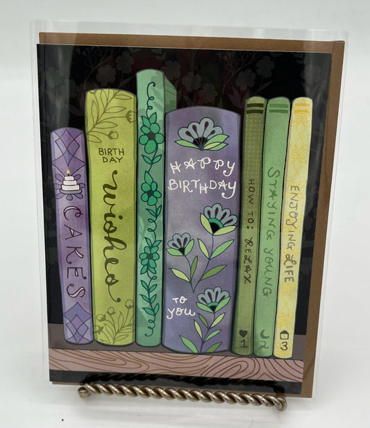 Bookshelf Birthday card