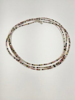 Tourmaline Multi Colored Hill Tribe Sterling Silver Necklace