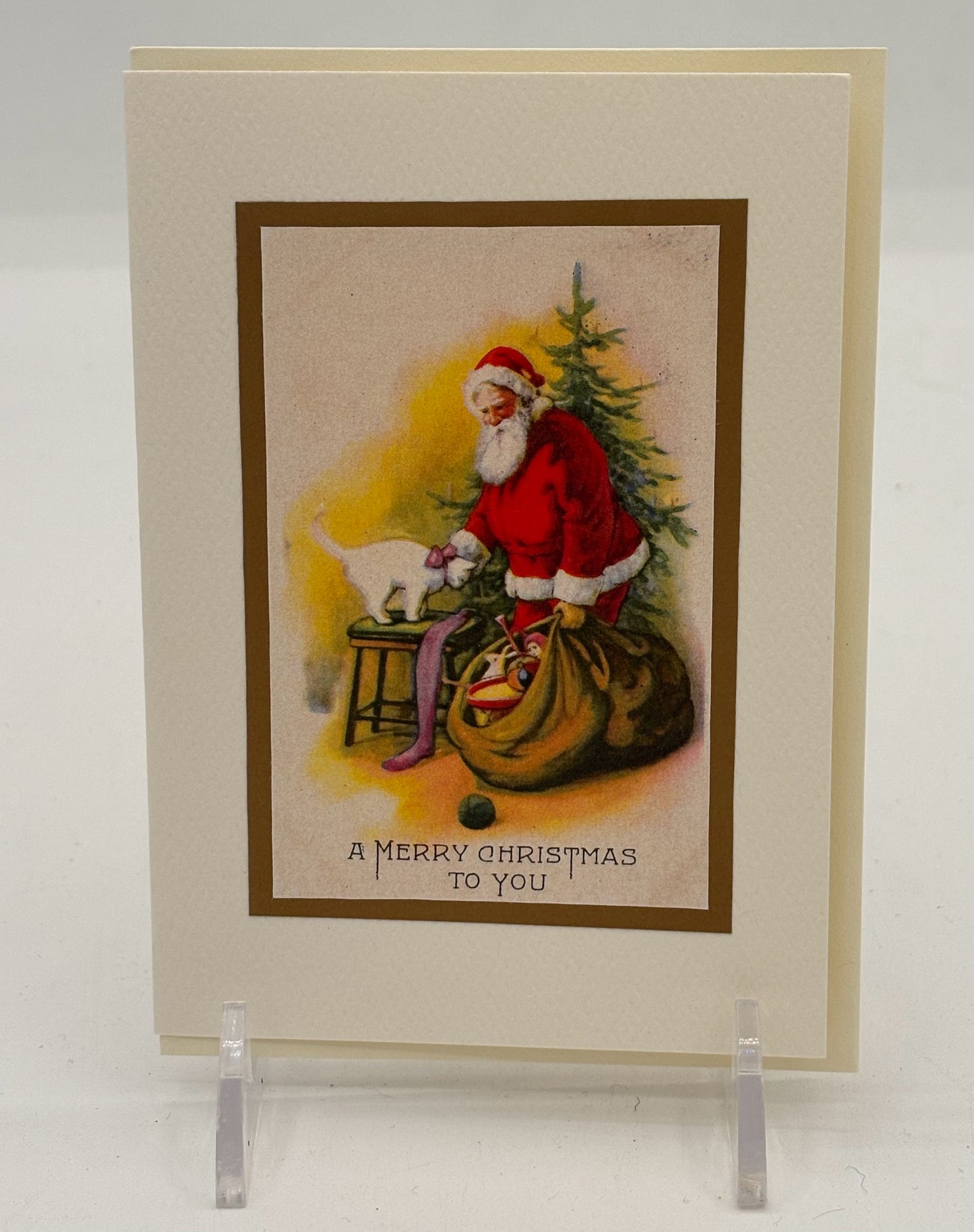 White Cat Christmas Card