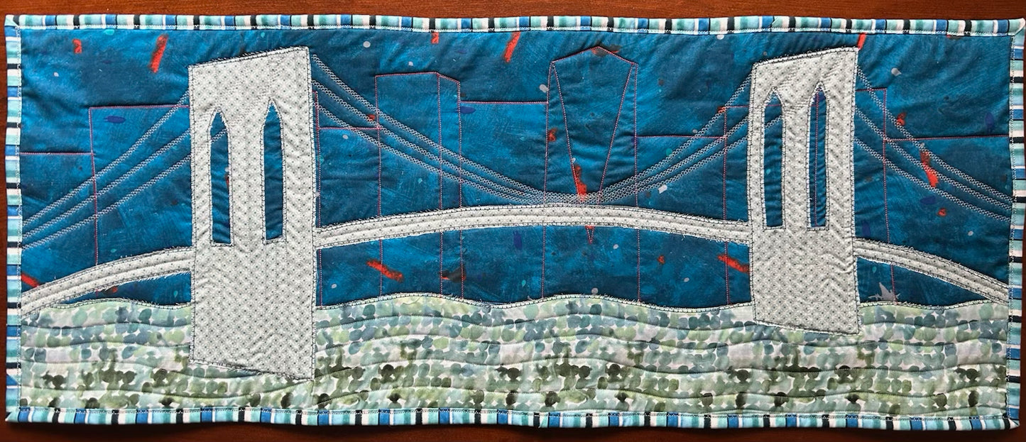 Quilted Table Runner - Brooklyn Bridge