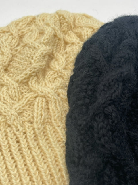 Wool Cable Knit Beanie Hat