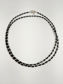 Black Spinel Hill Tribe Silver Necklace