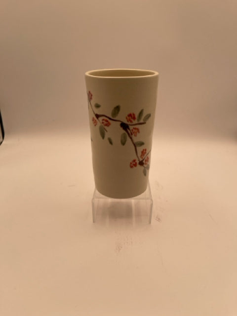 Porcelain Tumbler Or Vase With Raspberry Design