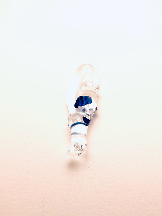Borosilicate Glass Pendant, Clear with Blue