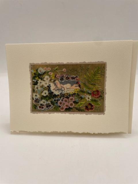 Floral Scrapbook New Baby Card