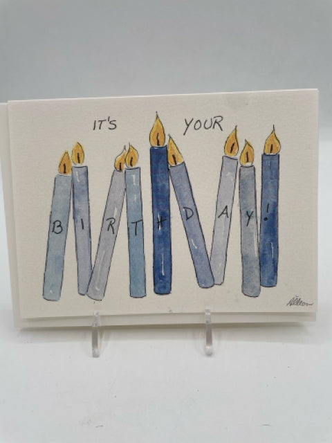 Blue Candles Birthday Card