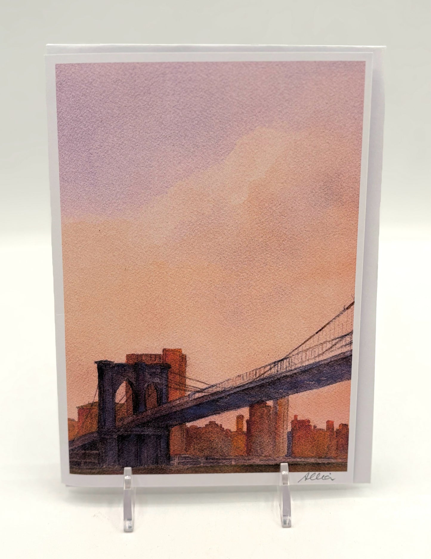 Sunset Brooklyn Bridge Card