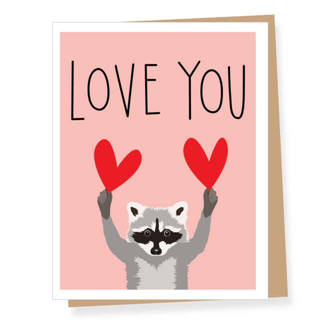 Raccoon Valentine's Cards
