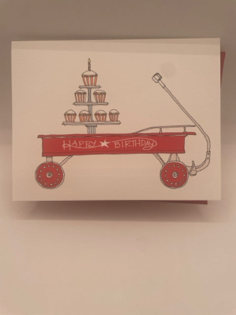 Wagon Birthday Card