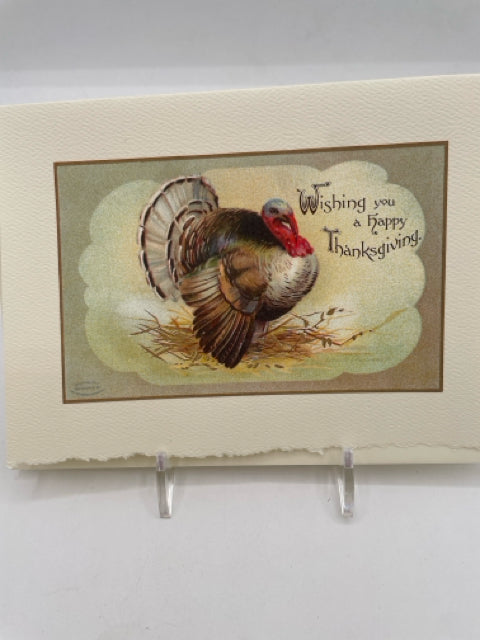 Turkey On Hay Thanksgivig Card