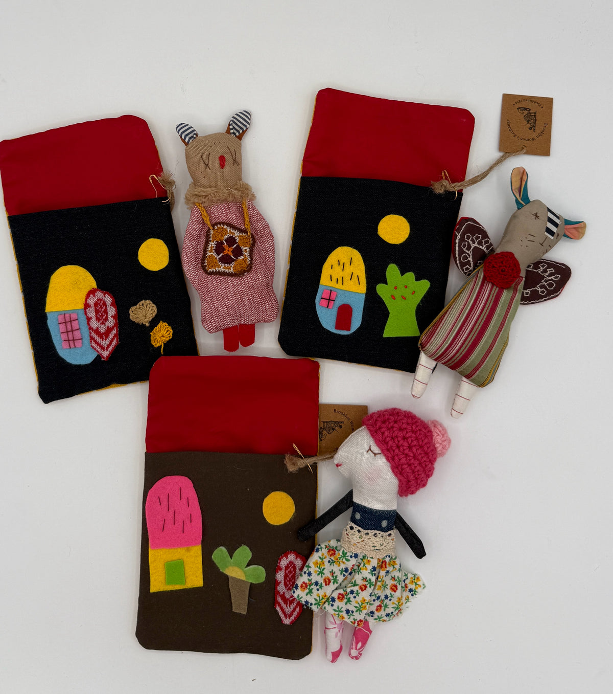 Doll in 7 in Felt Decorated Sleeping Bag