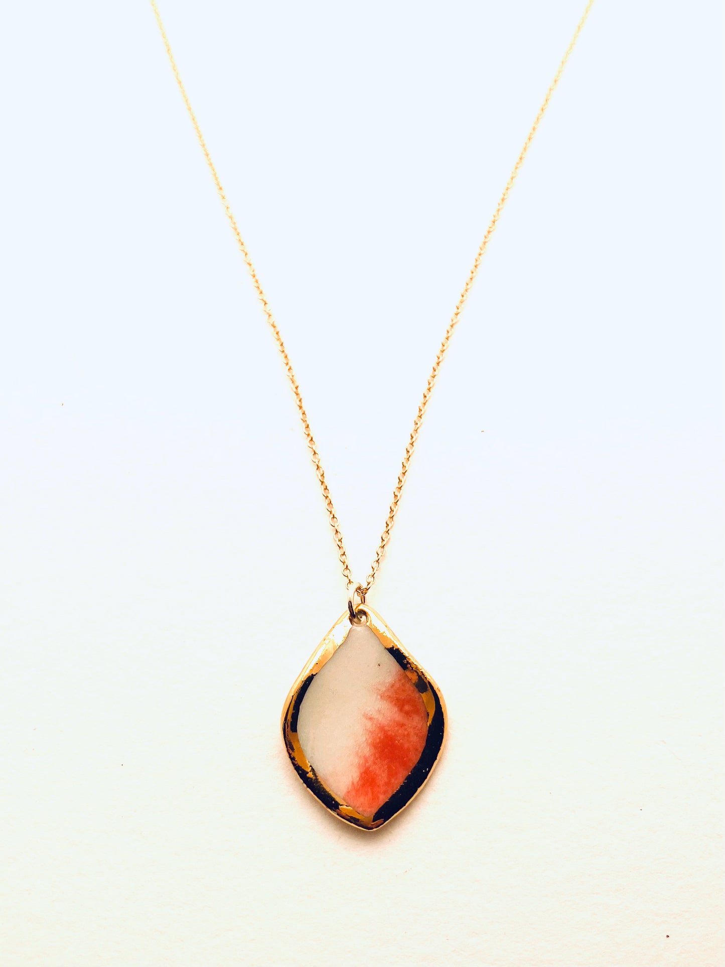 Coral Reef Marquise Necklace, Red Glaze