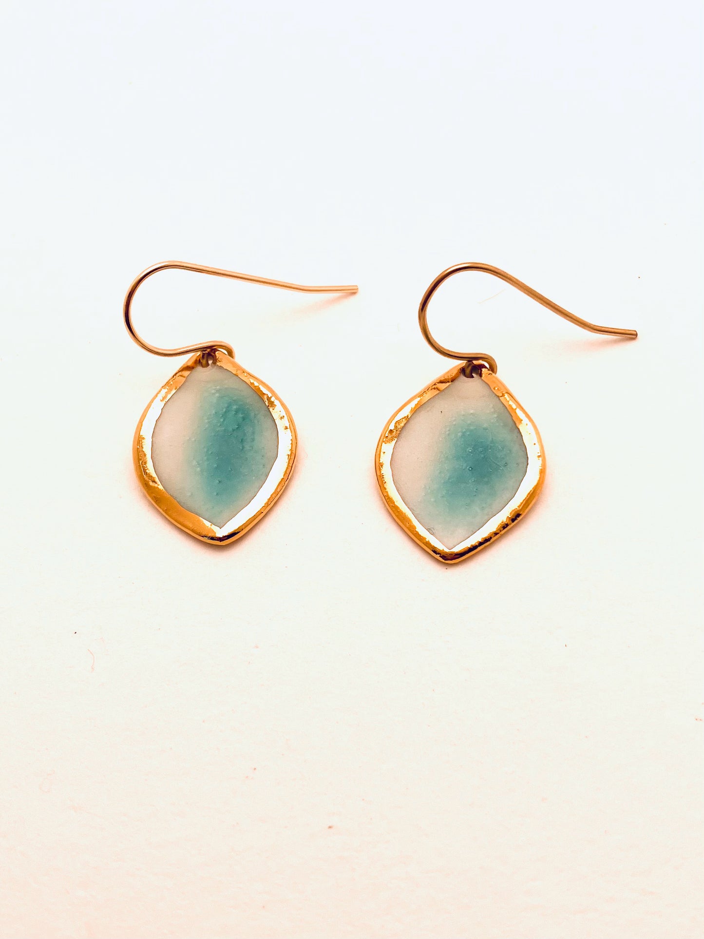 Coral Reef Marquise Earrings, Turquoise Glaze