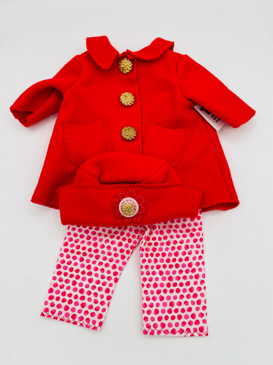 Red Fleece Coat/Hat/Pants for 18" Doll