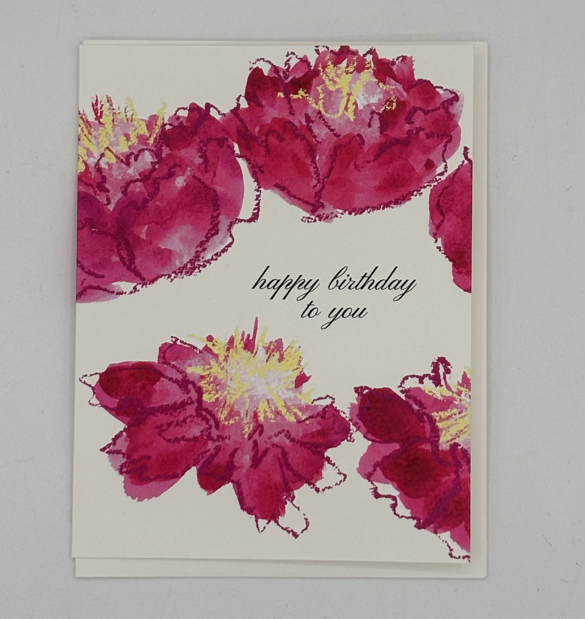 Pink Peony Birthday Card