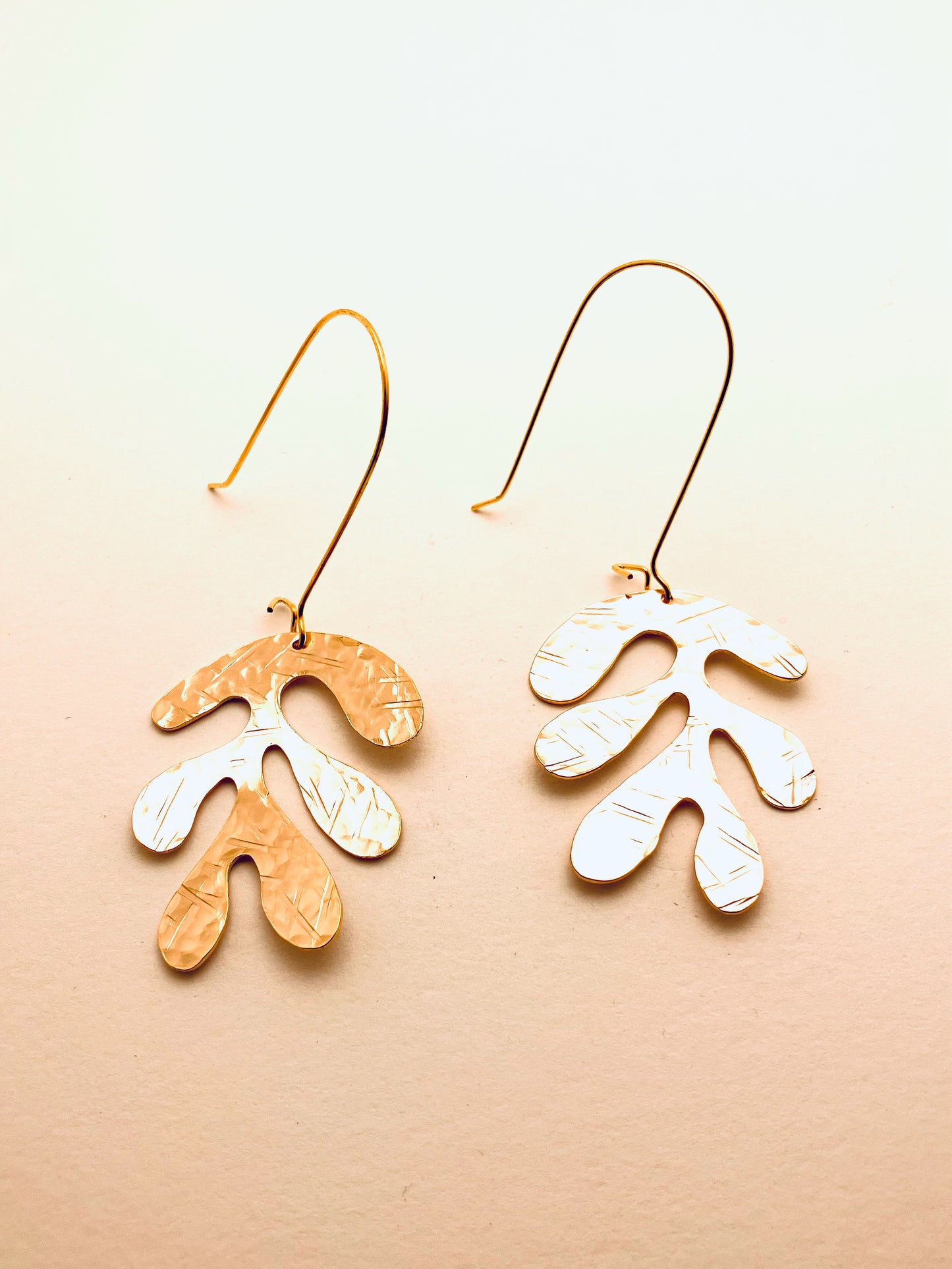 Large Matisse Leaves Long Earrings