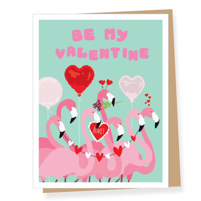 Flamingo Flock Valentine's Cards