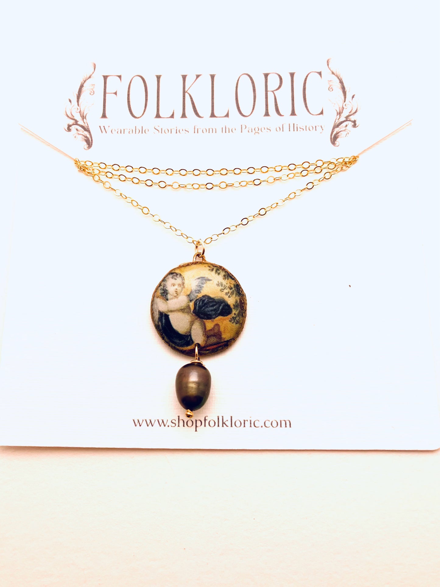 Morgaine Necklace with Black Freshwater Pearl