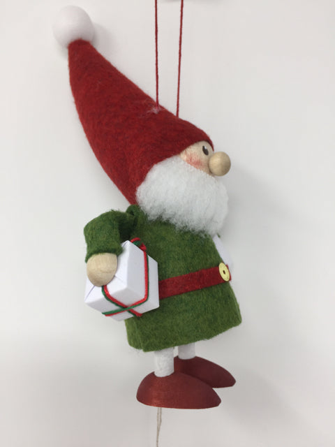 Elf Ornament with Two Gifts