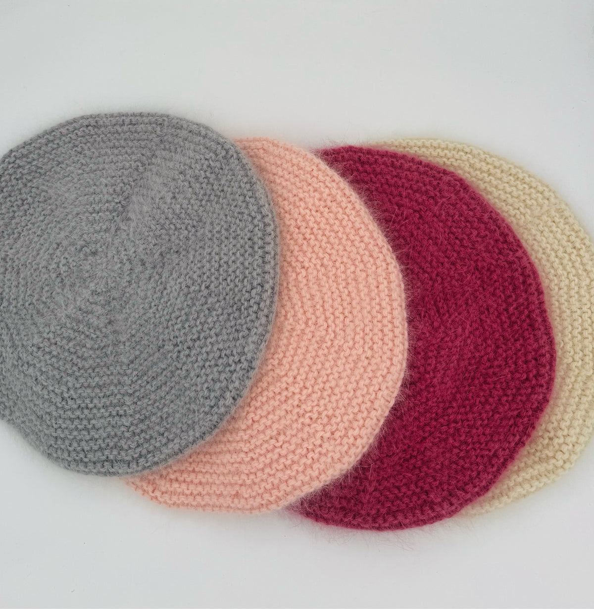 Adult Medium Angora Knit Berets