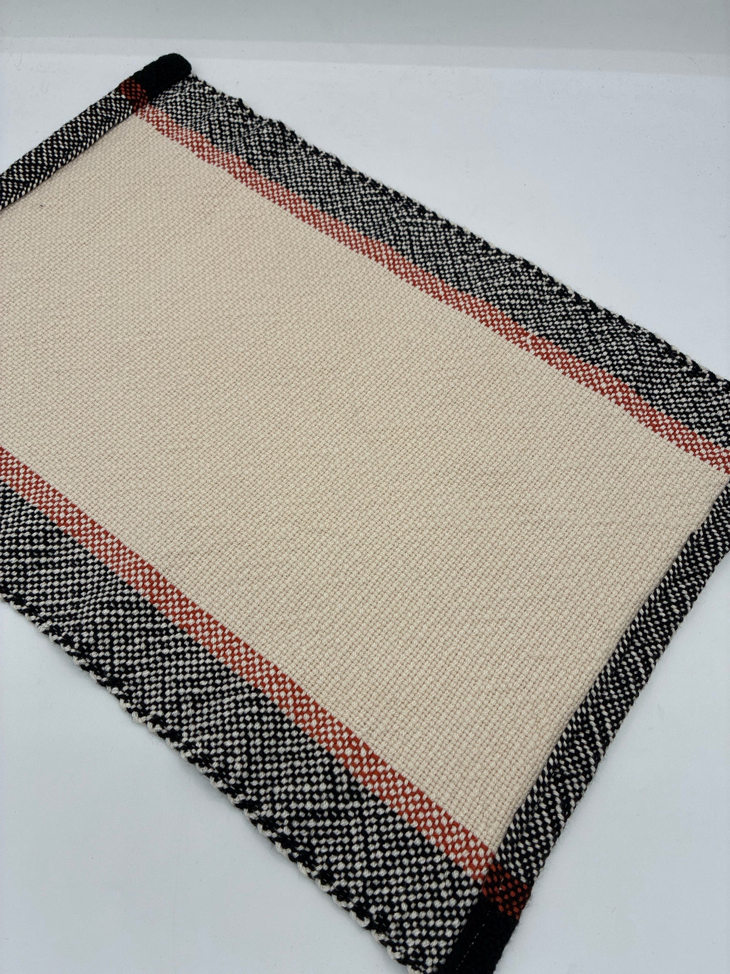 Hand Woven Center Stripe Placemats - Rust