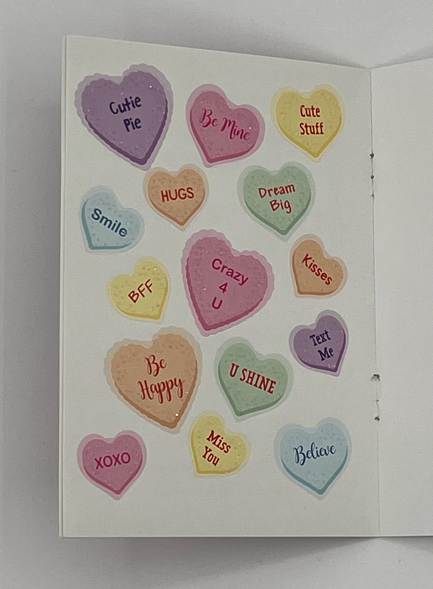Glitter Candy Hearts Stickers Book