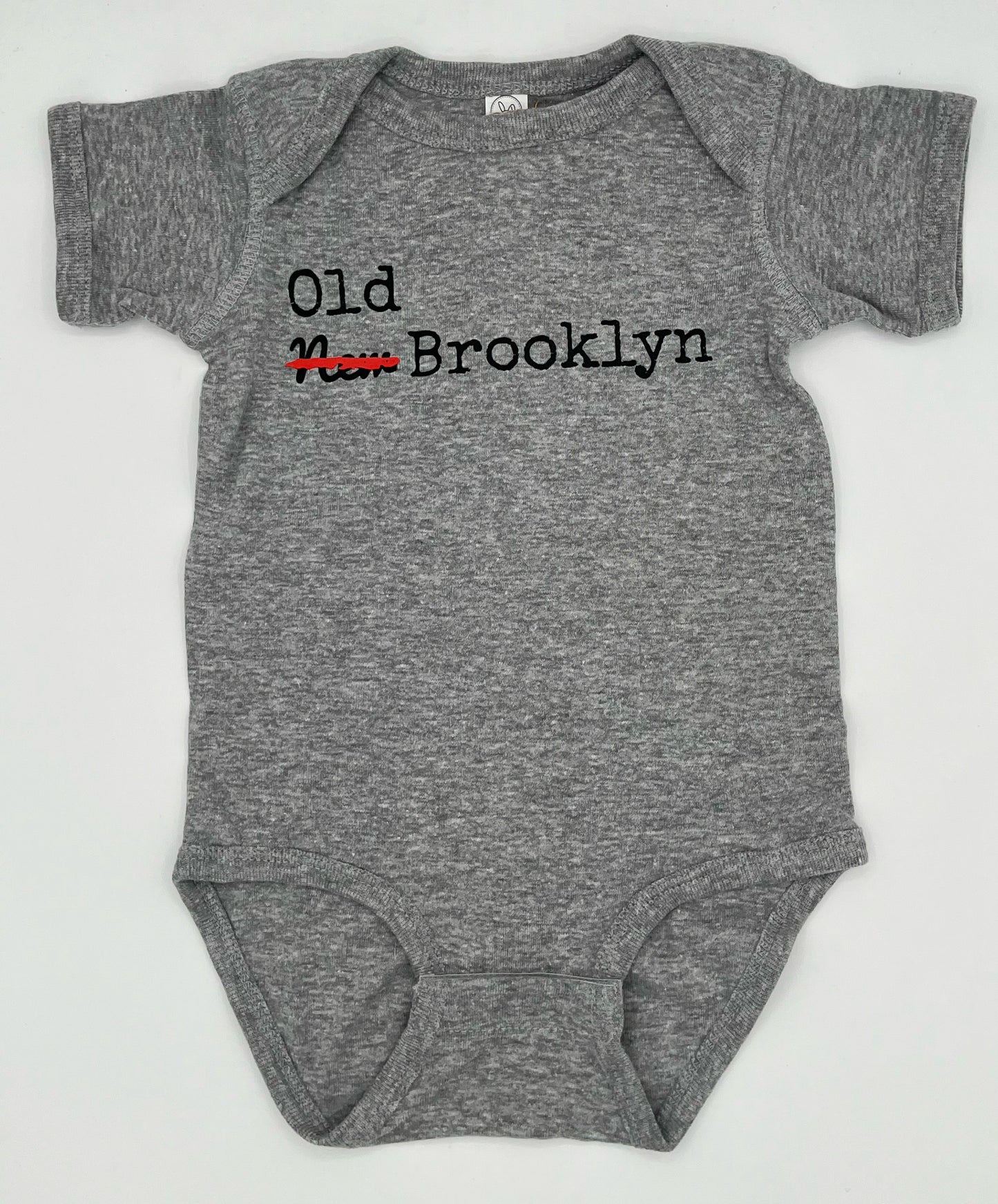 (New) Old Brooklyn Heather Gray 12 Month Onesie