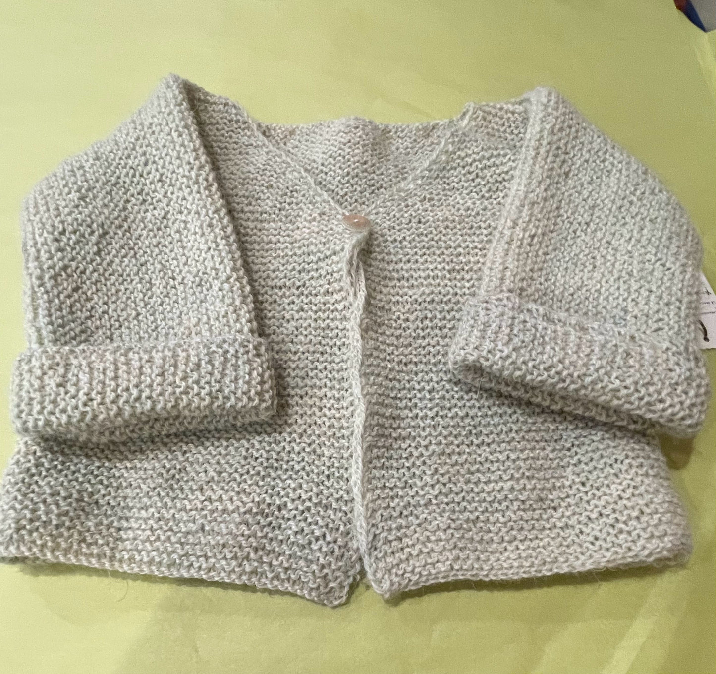 6 M Celery Pima Cotton Knit Sweater