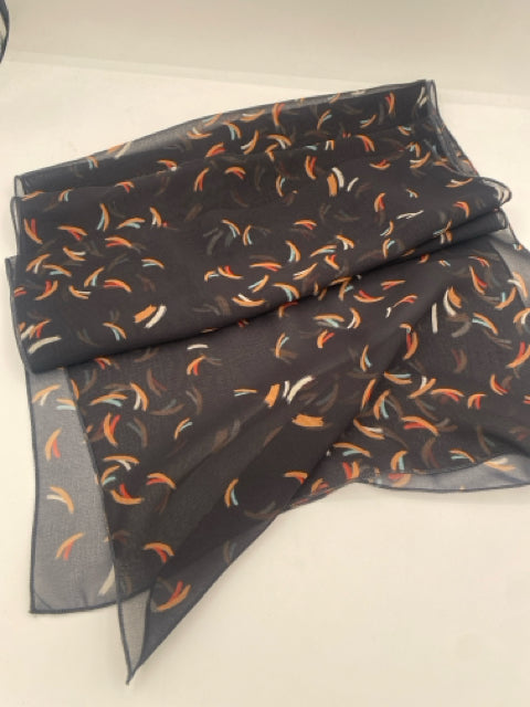 Black with Tan Brush Marks Scarf
