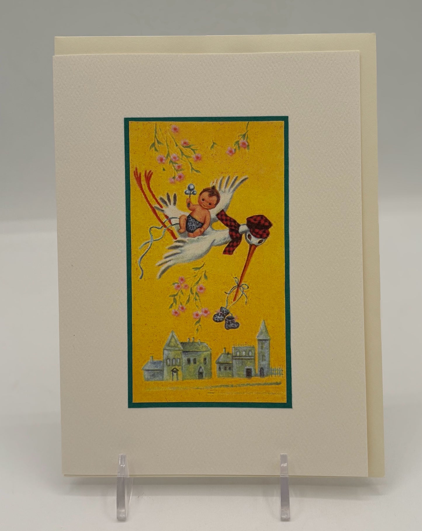 Plaid Cap New Baby Card