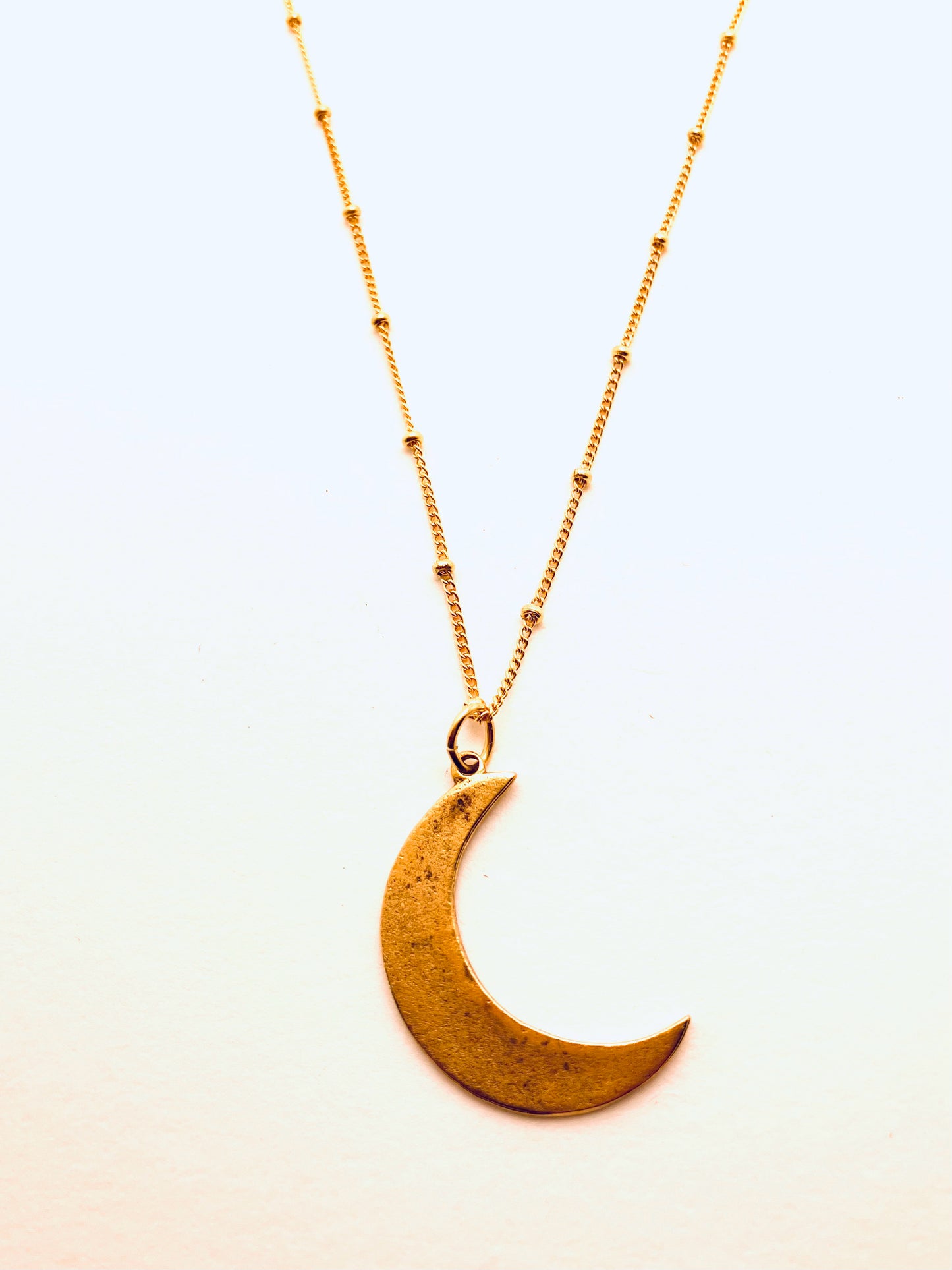 Silver Moon Charm Necklace