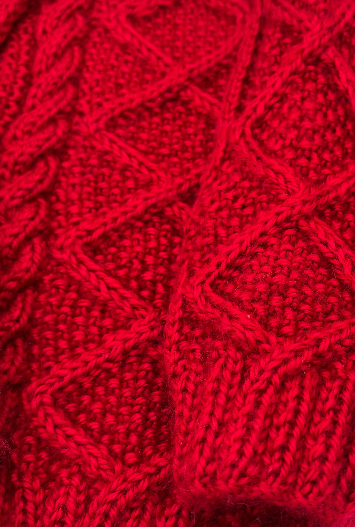 12-18 M Red Acrylic Cable Knit Cardigan with Shawl Collar
