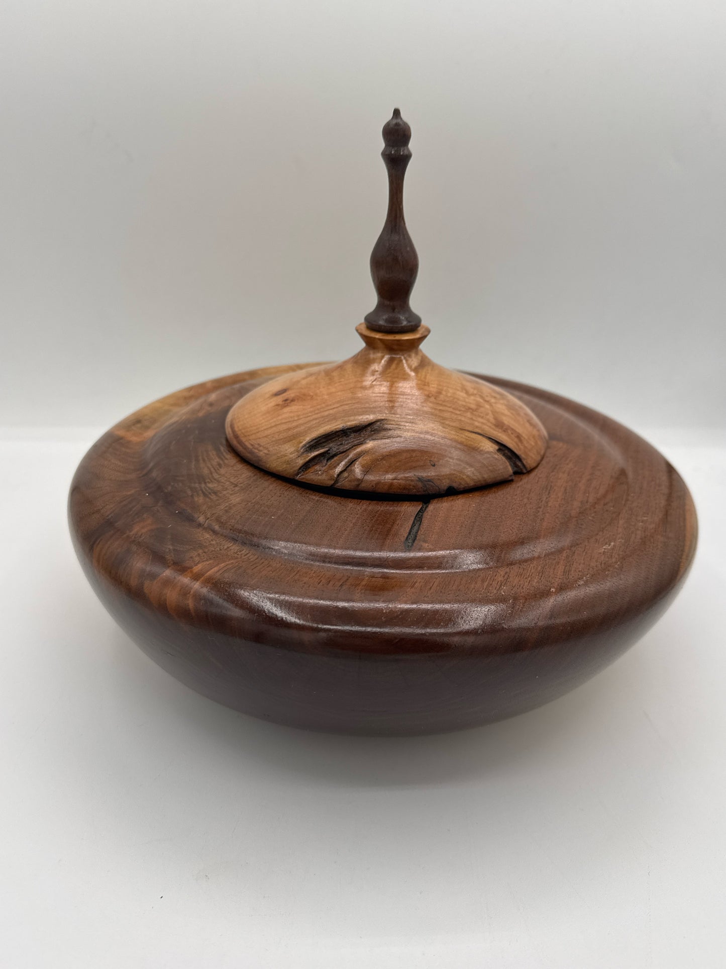 Large Walnut Vessel with Lid
