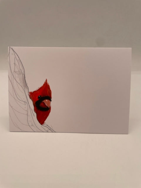 Northern Cardinal (Peeking) Card