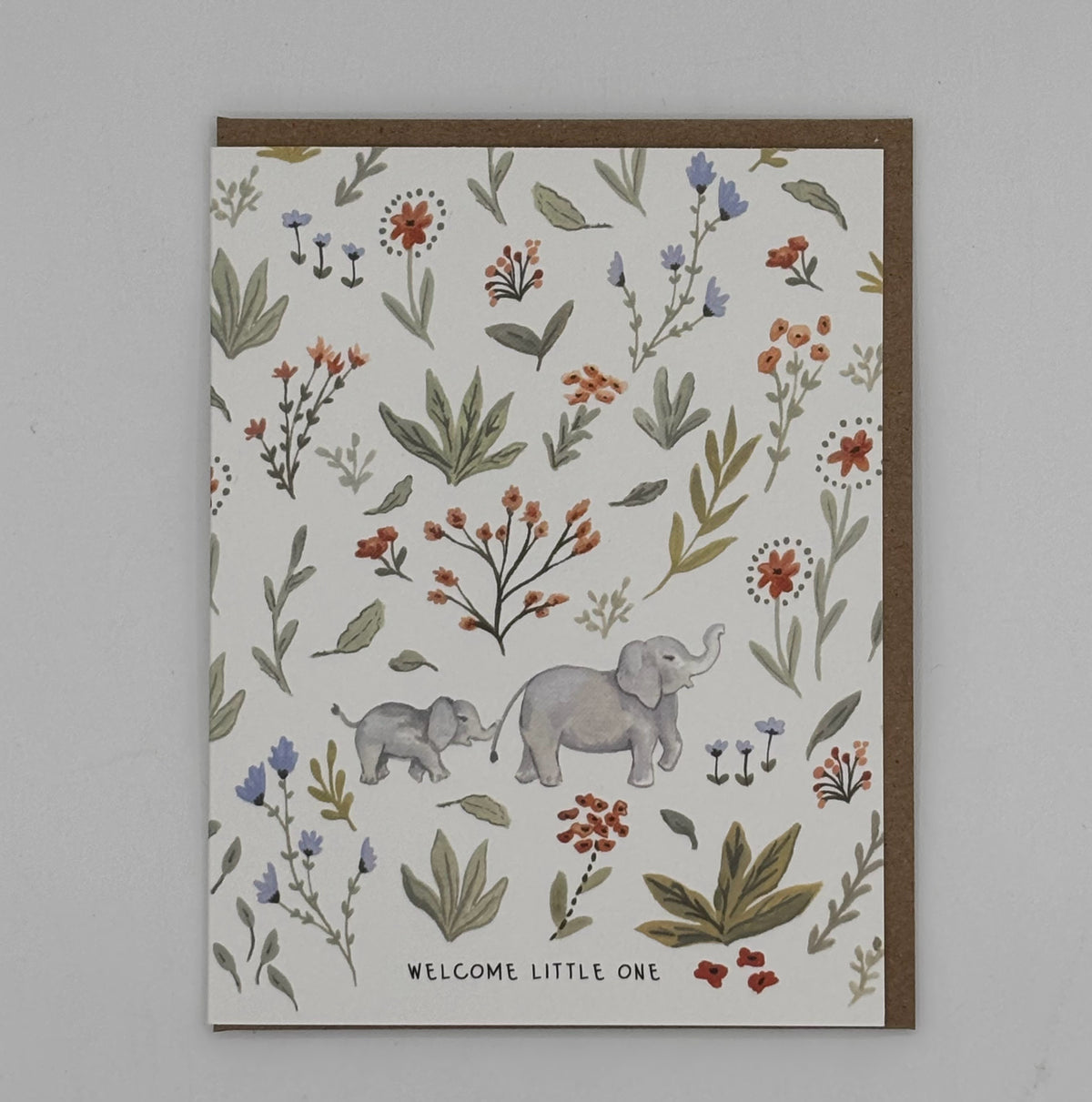 Welcome Little One Elephant Baby Card