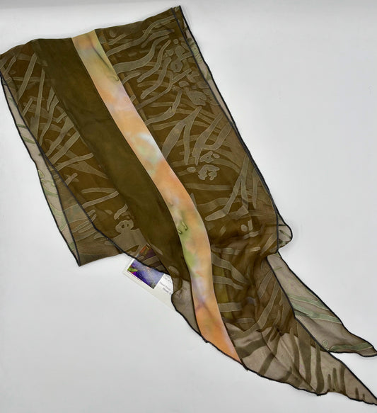 Bronze Silk Collage Scarf
