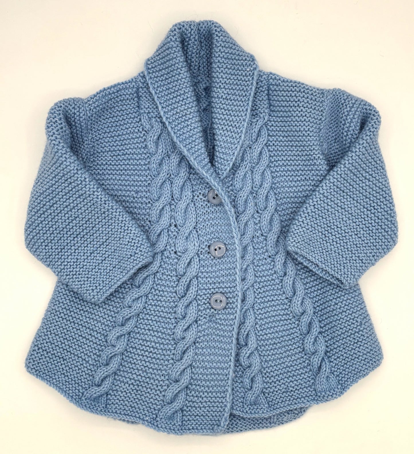 6-12 M Light Blue Acrylic Cable Knit Jacket