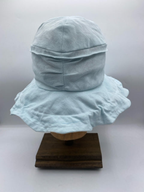 Pale Blue Scalloped Edge Sun Hat