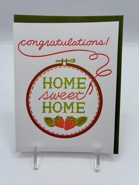 Embroidered New Home Card