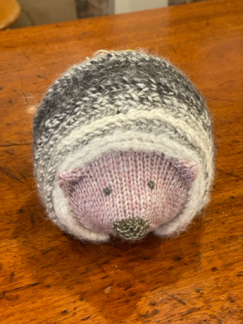 Hedgehog - Pink Knitted Wool Blend