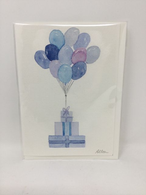 Blue Gifts Birthday Card
