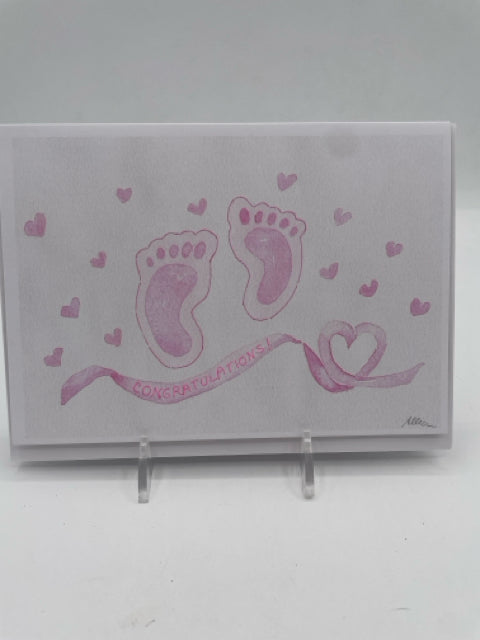 Pink Baby Feet Card